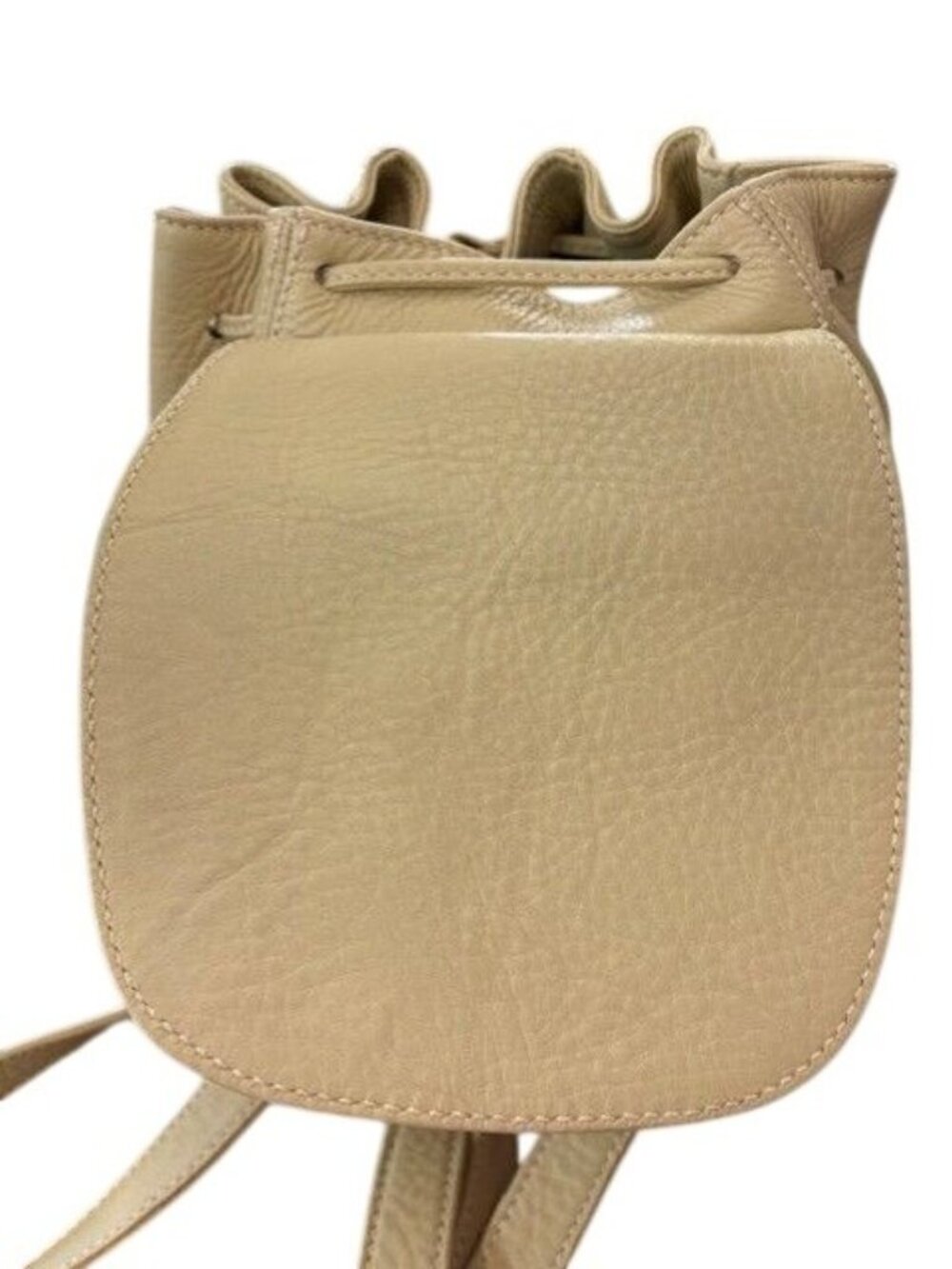 Coach Pebbled Leather Drawstring Backpack In Tan With Adjustable Straps - Picture 6 of 7